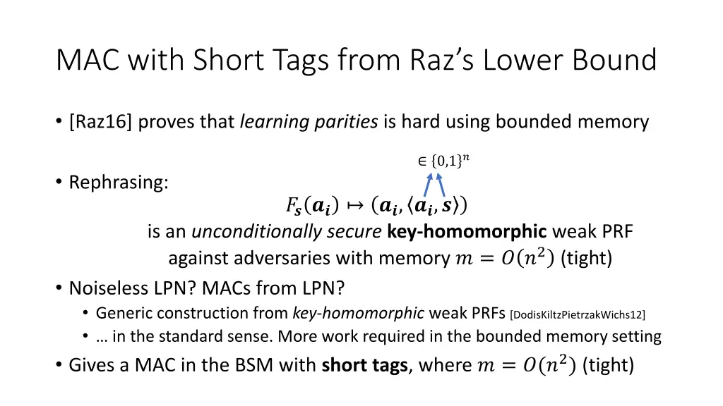 mac with short tags from raz s lower bound 1