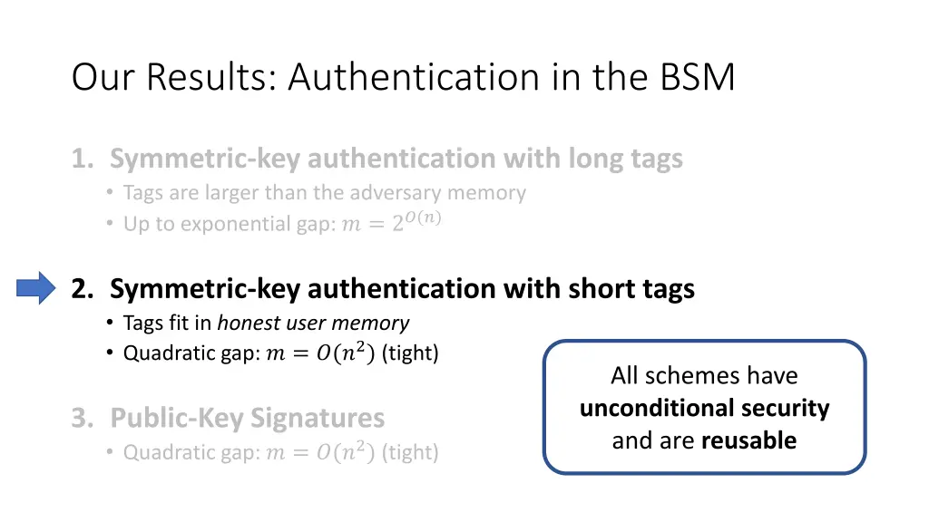 our results authentication in the bsm 2