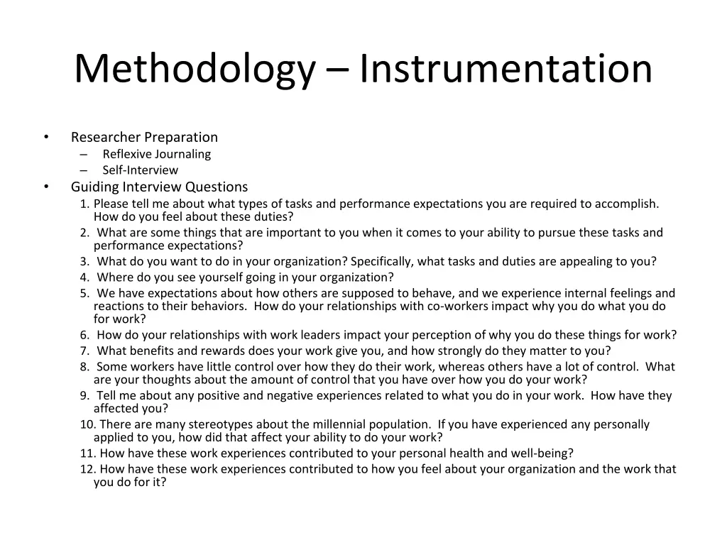 methodology instrumentation