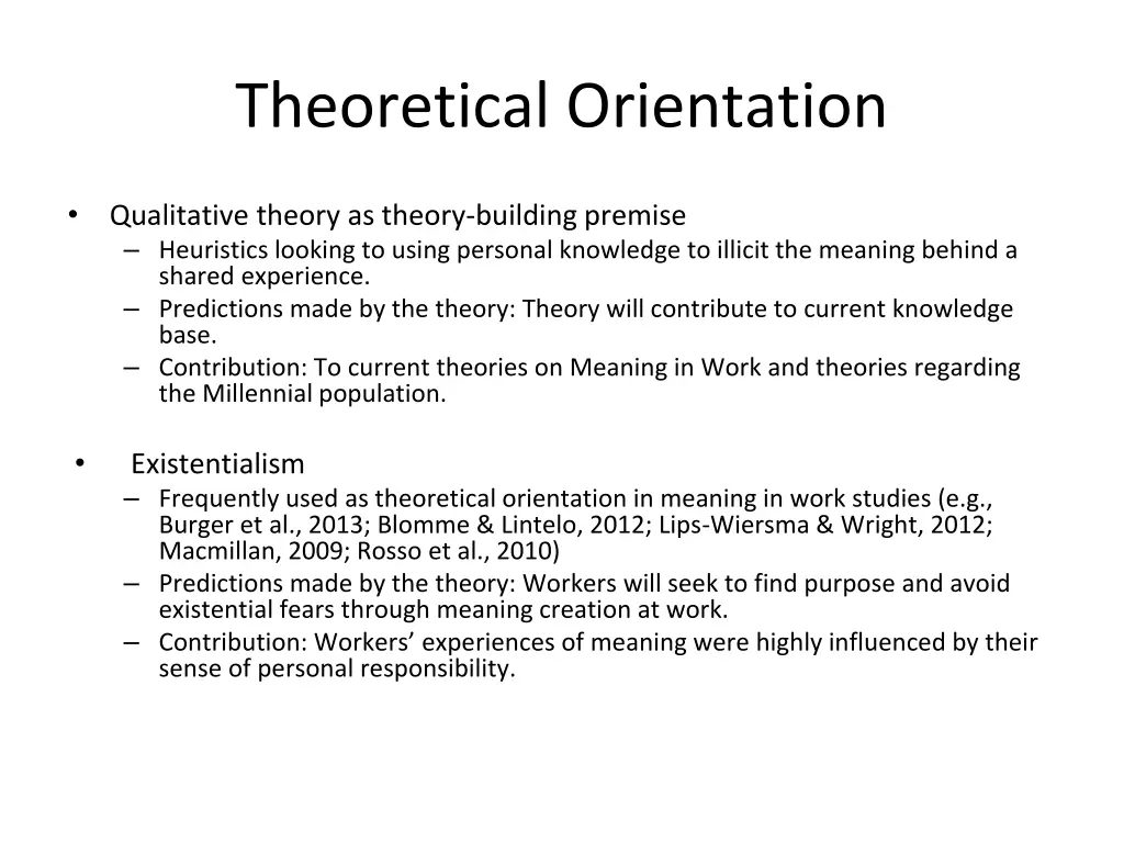 theoretical orientation