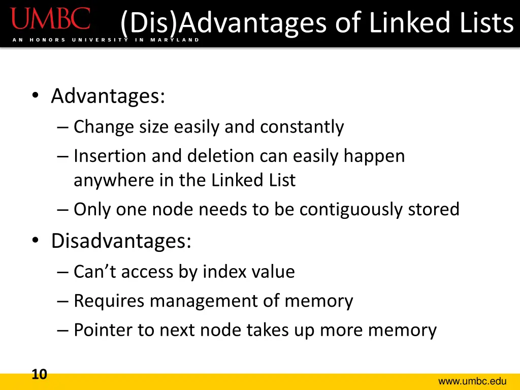 dis advantages of linked lists