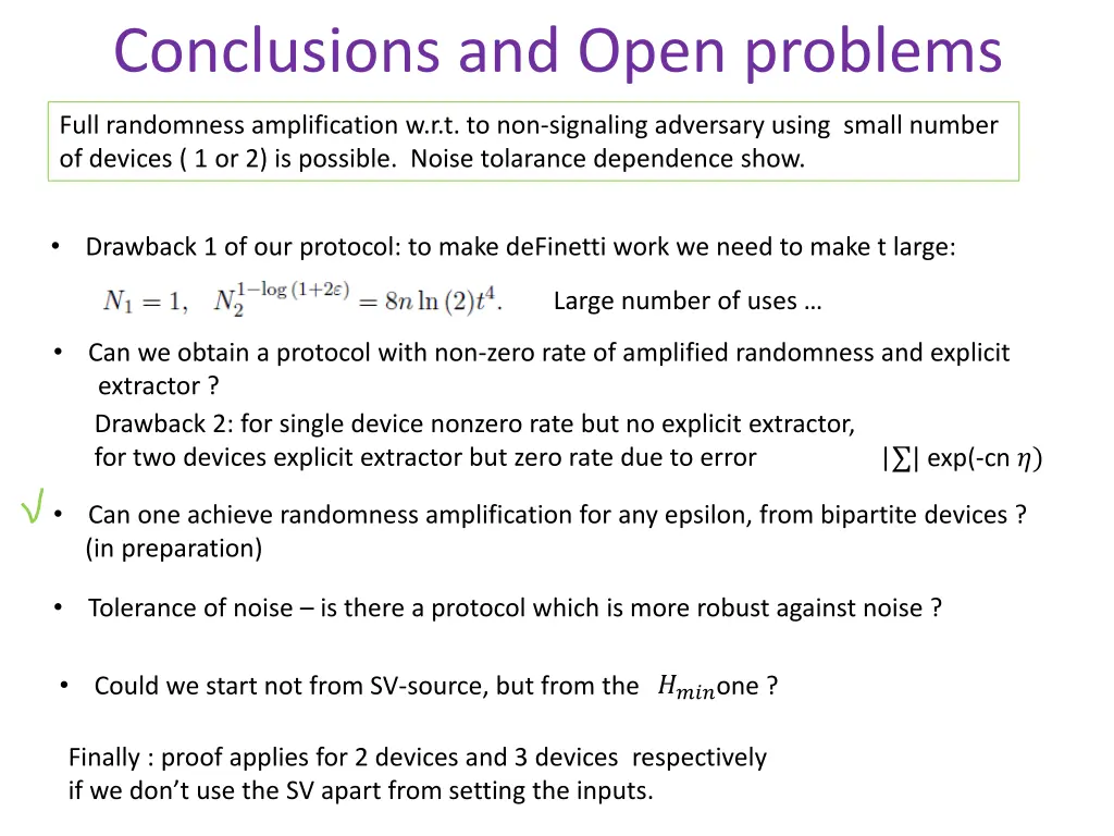 conclusions and open problems