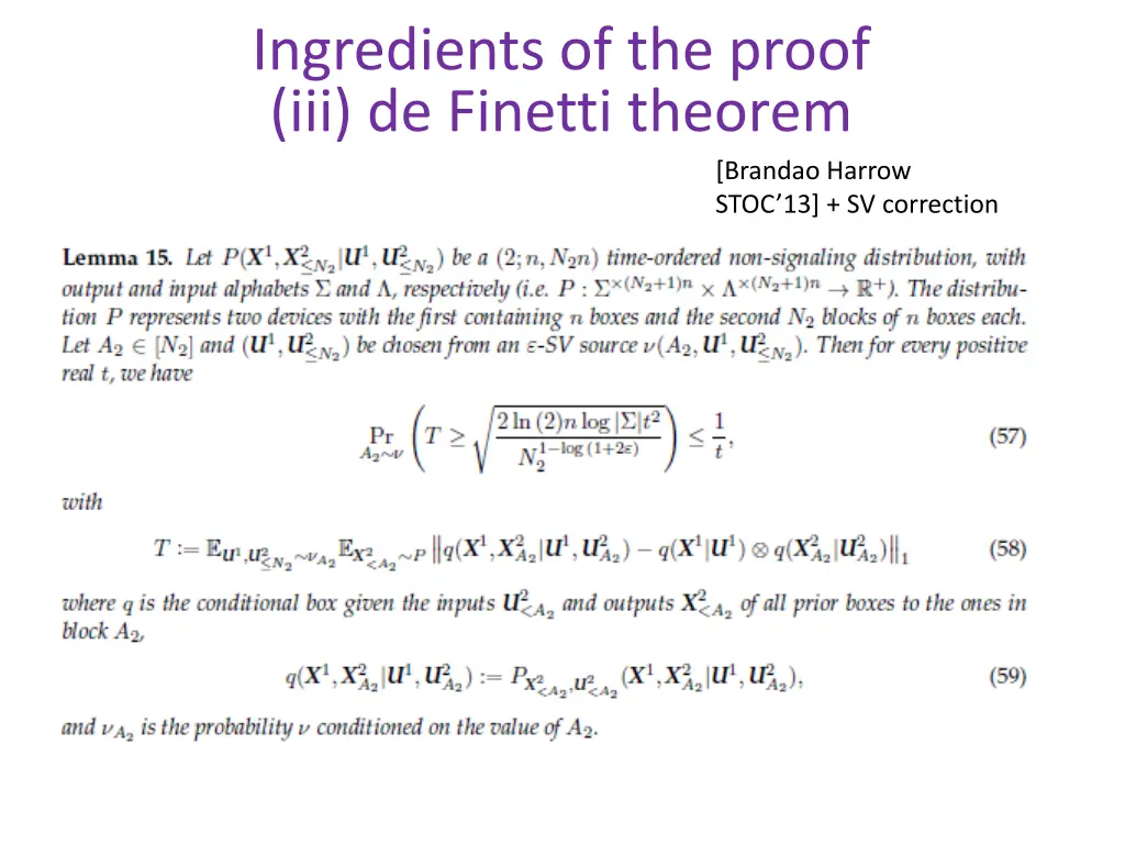 ingredients of the proof iii de finetti theorem