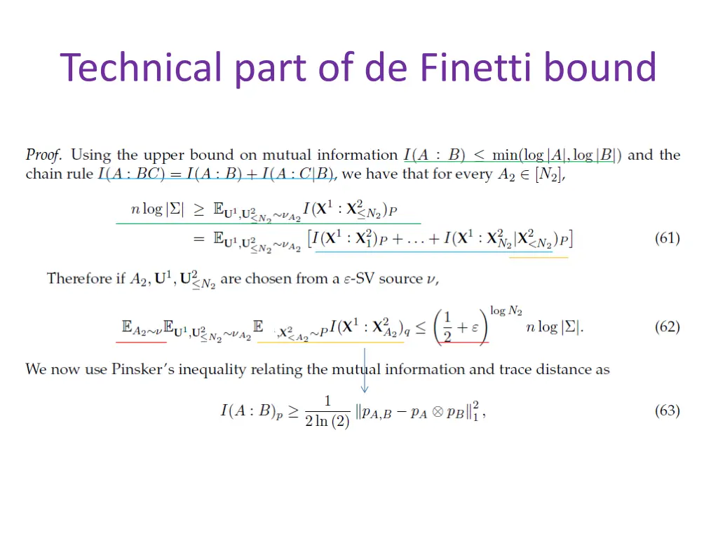 technical part of de finetti bound