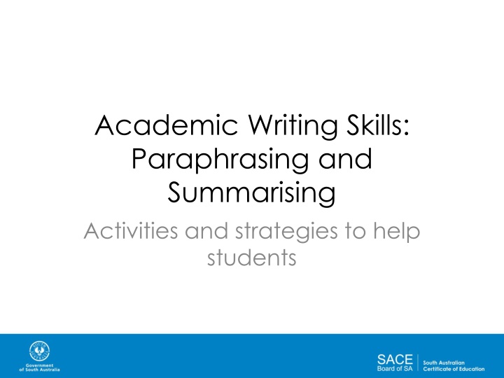 academic writing skills paraphrasing