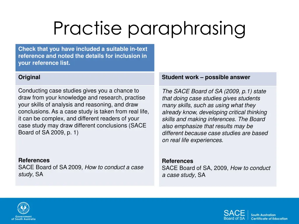 practise paraphrasing 3