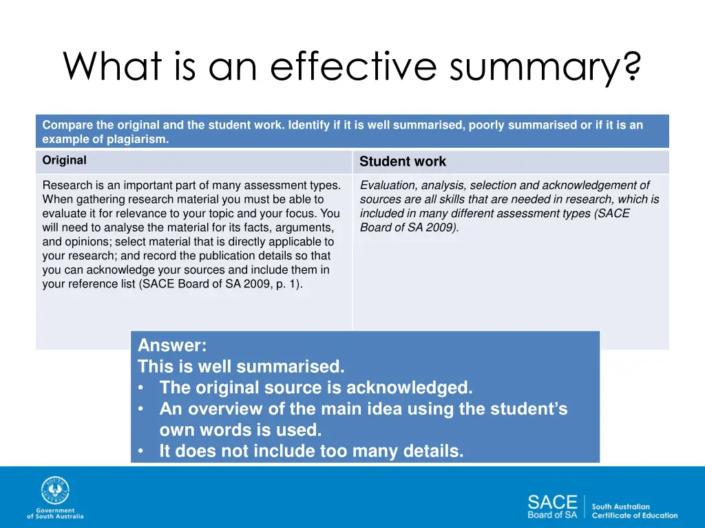 what is an effective summary 2