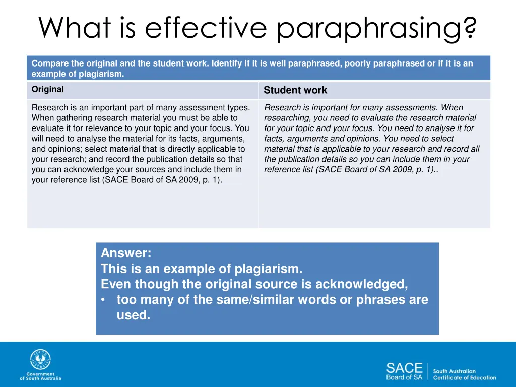 what is effective paraphrasing