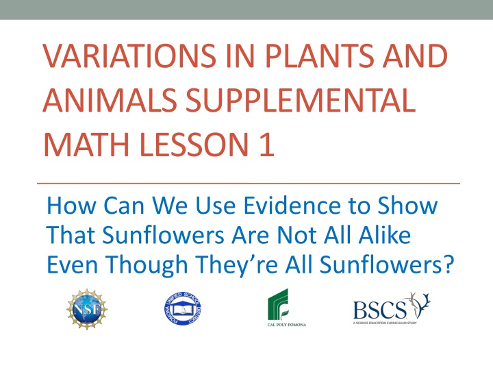 variations in plants and animals supplemental