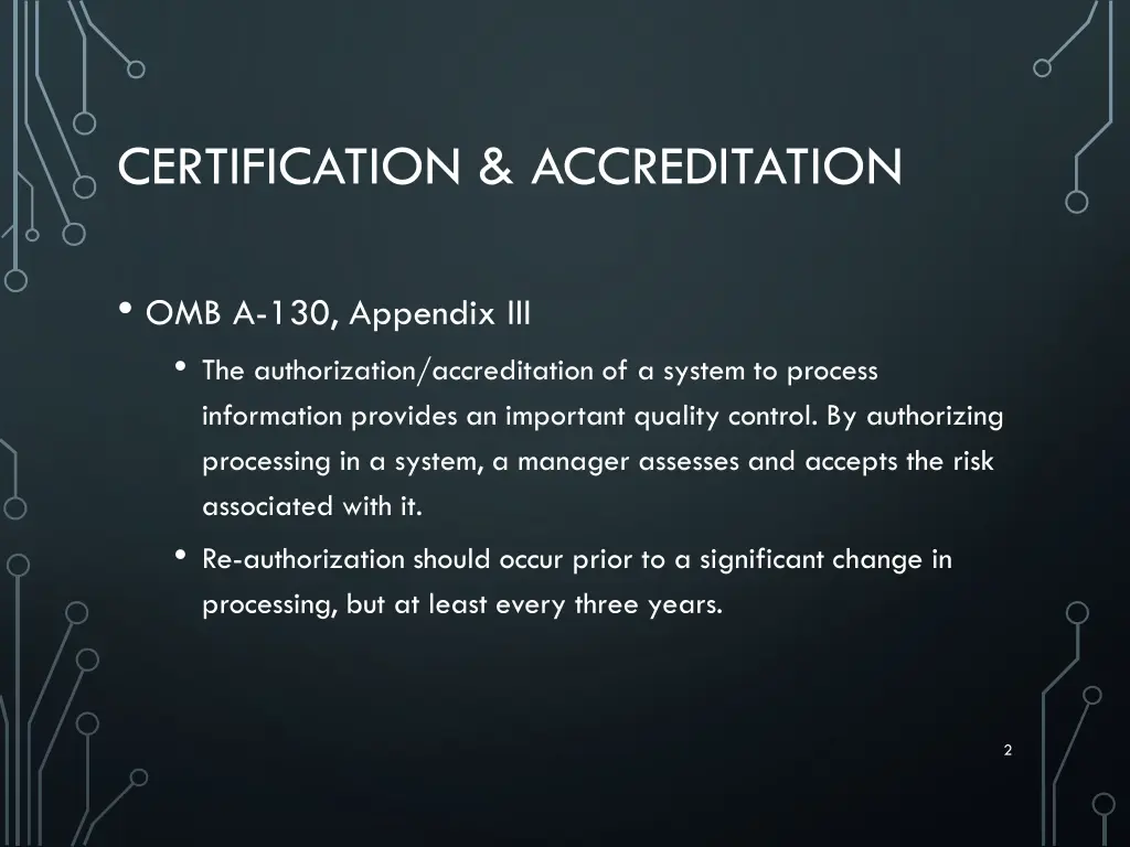 certification accreditation