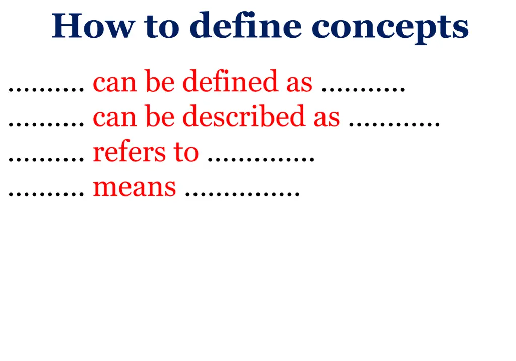 how to define concepts