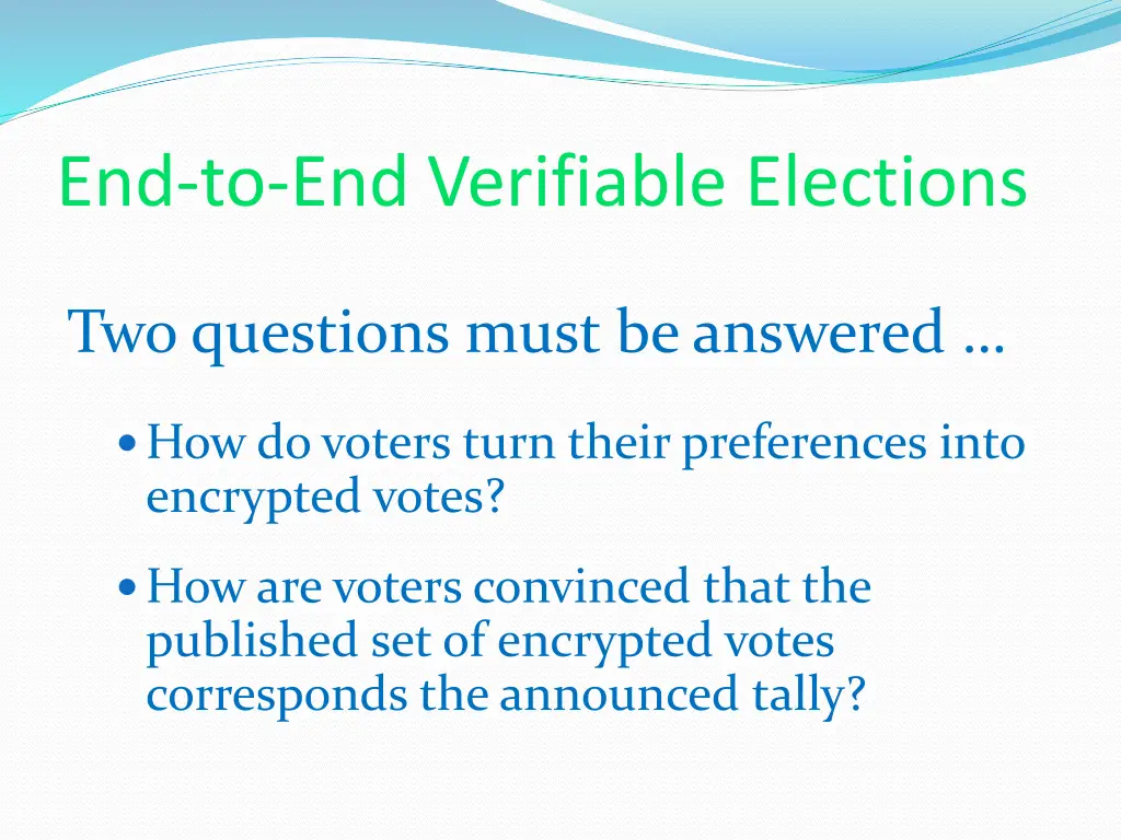 end to end verifiable elections 1