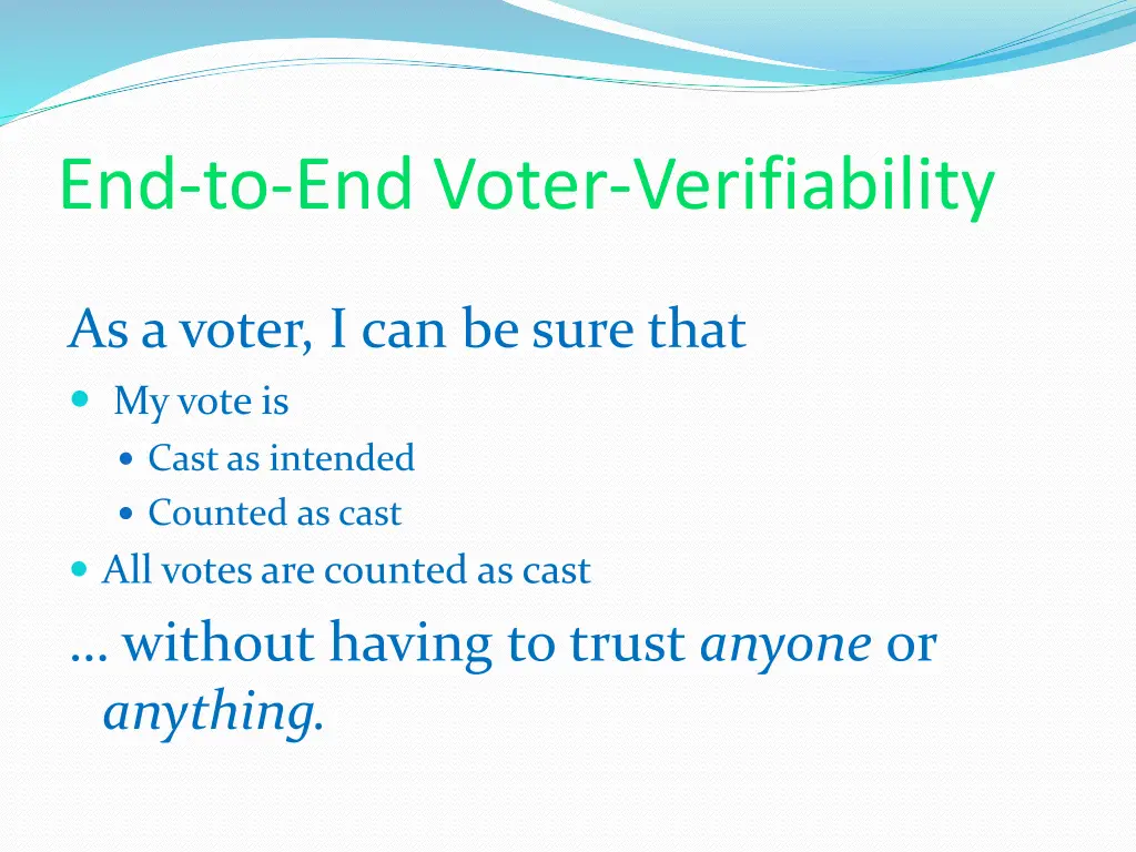 end to end voter verifiability 1