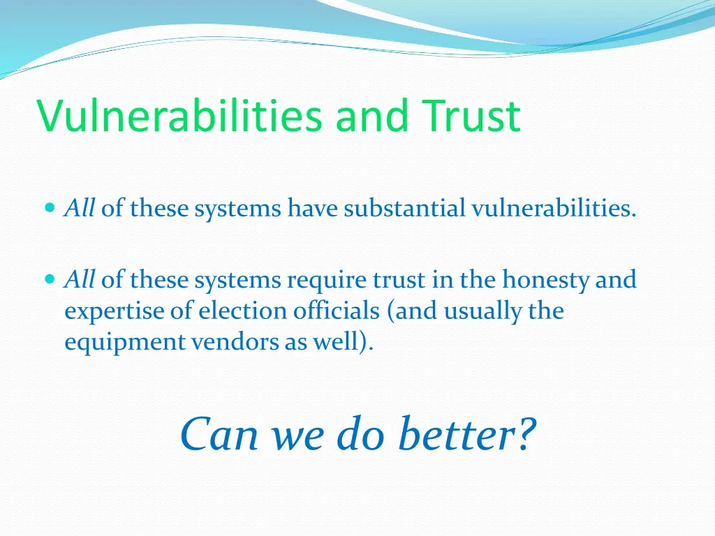 vulnerabilities and trust