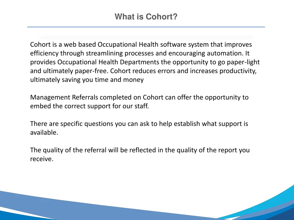 what is cohort