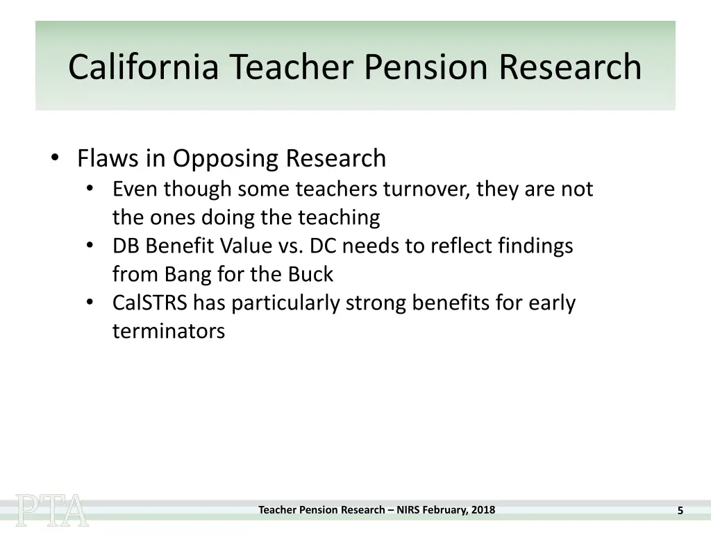 california teacher pension research