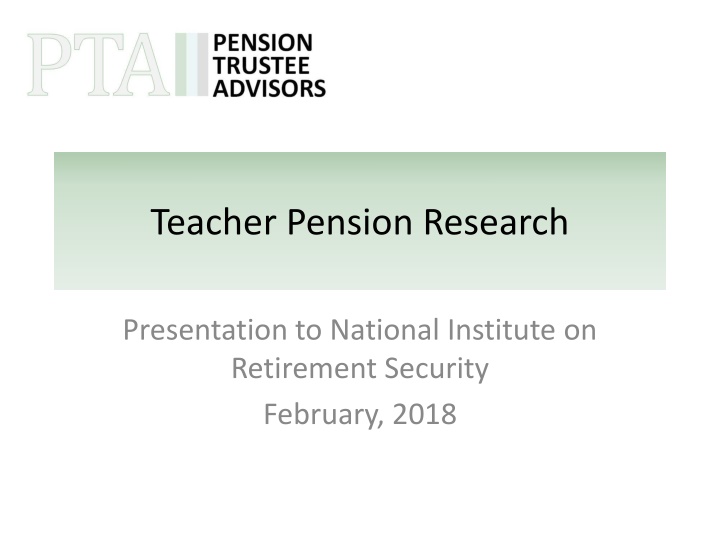 teacher pension research