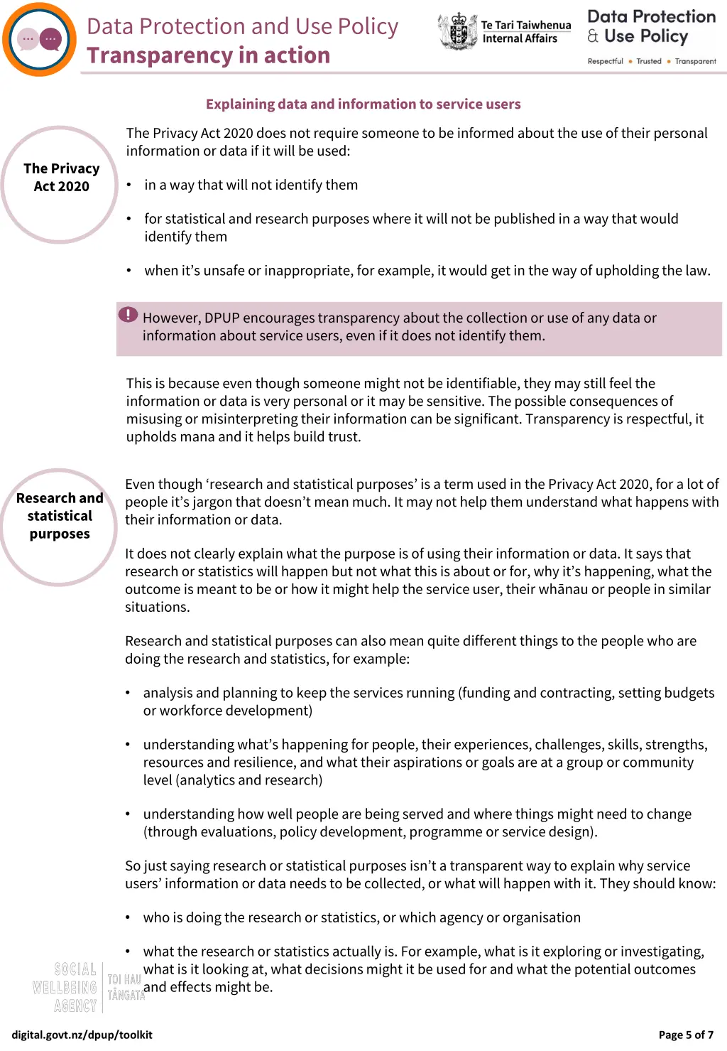 data protection and use policy transparency 4