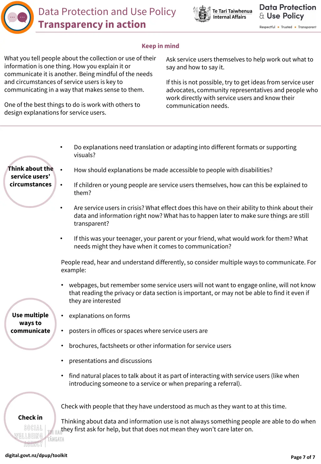 data protection and use policy transparency 6