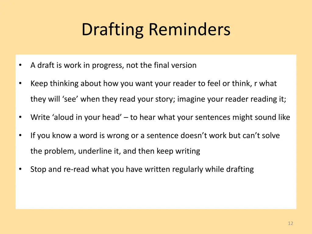 drafting reminders