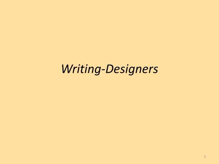 writing designers