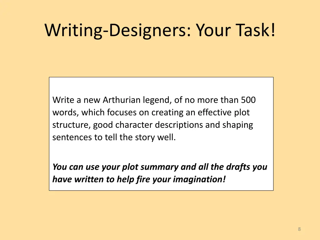 writing designers your task