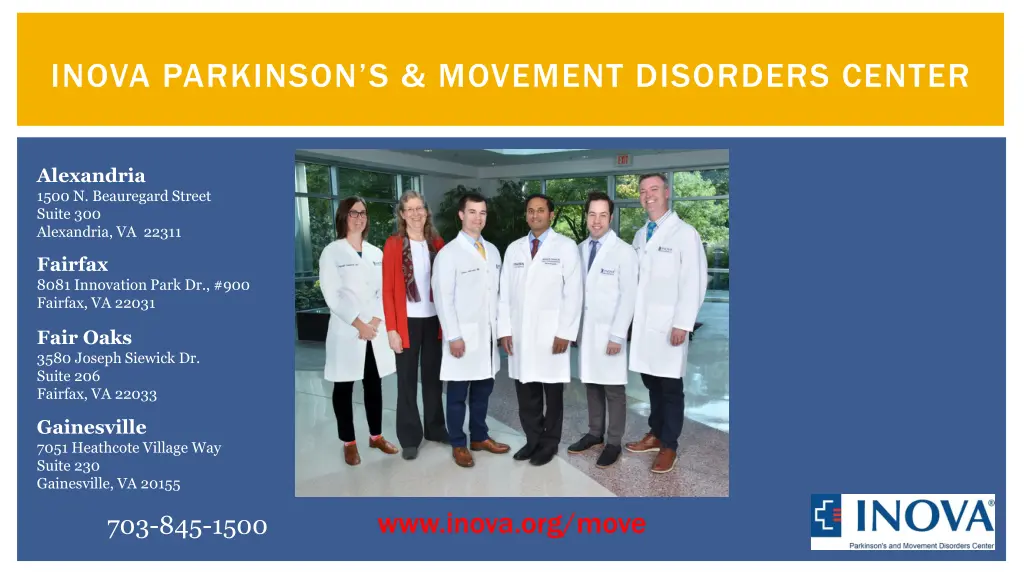 inova parkinson s movement disorders center