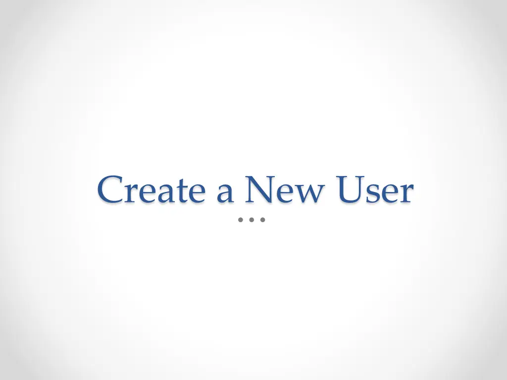 create a new user