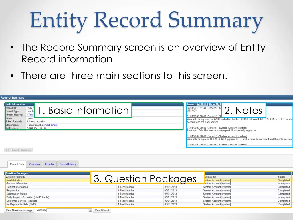 entity record summary 1