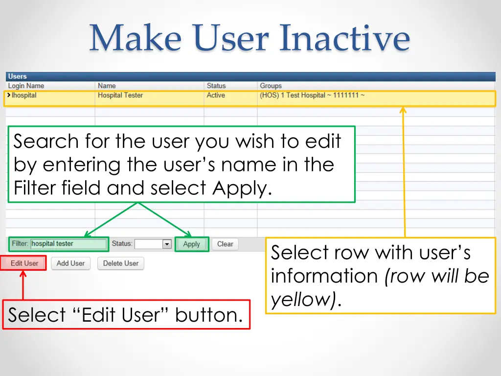 make user inactive