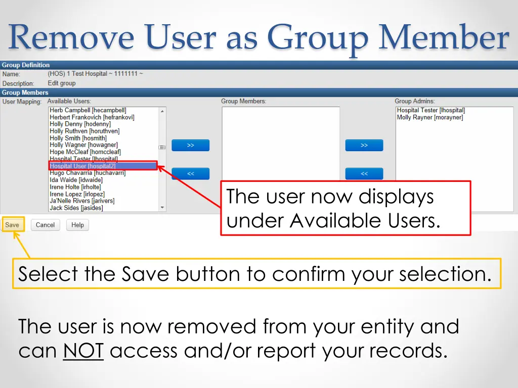 remove user as group member