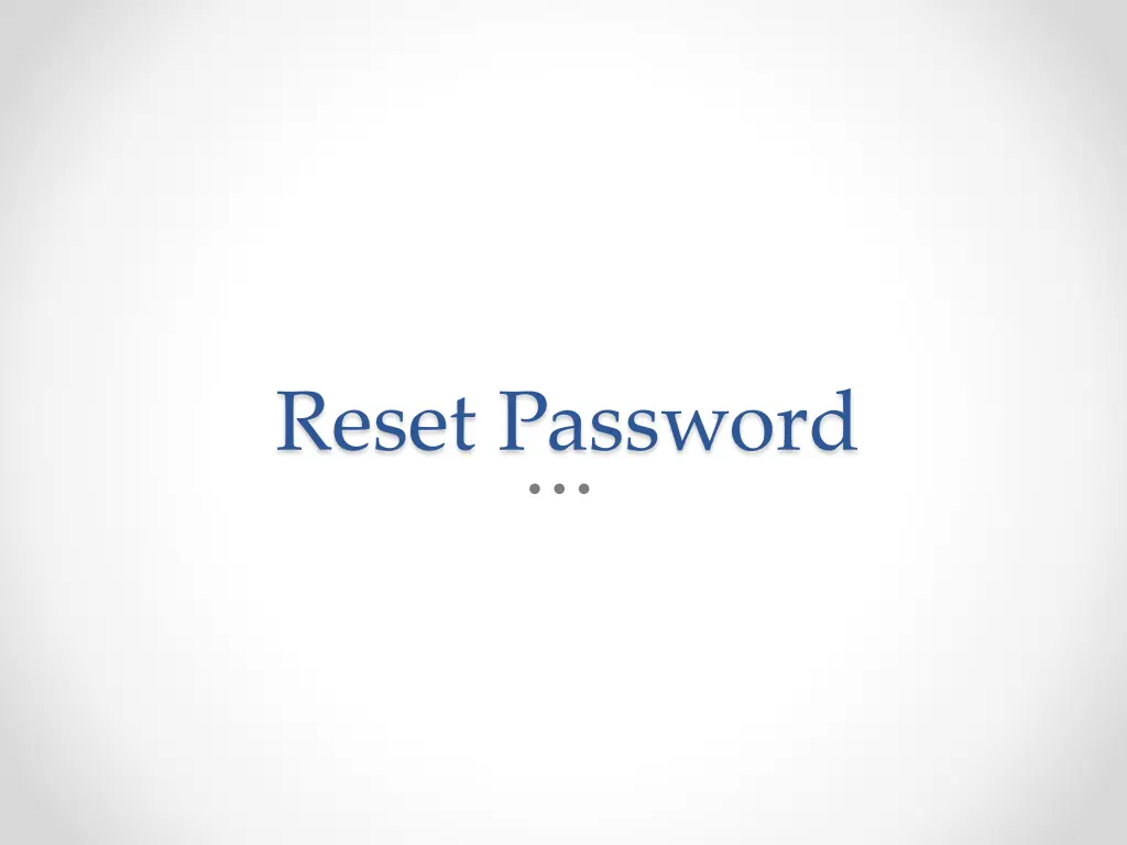 reset password