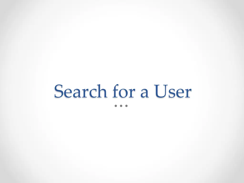 search for a user