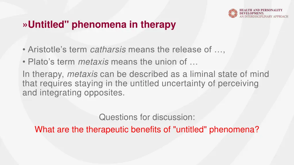 untitled phenomena in therapy