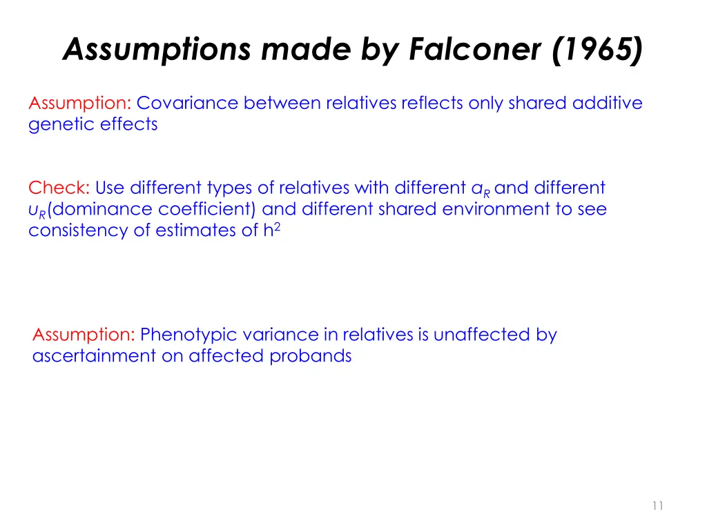 assumptions made by falconer 1965