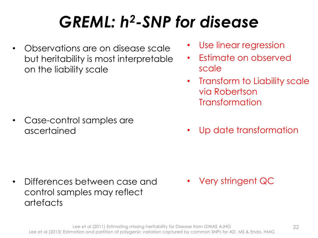 greml h 2 snp for disease