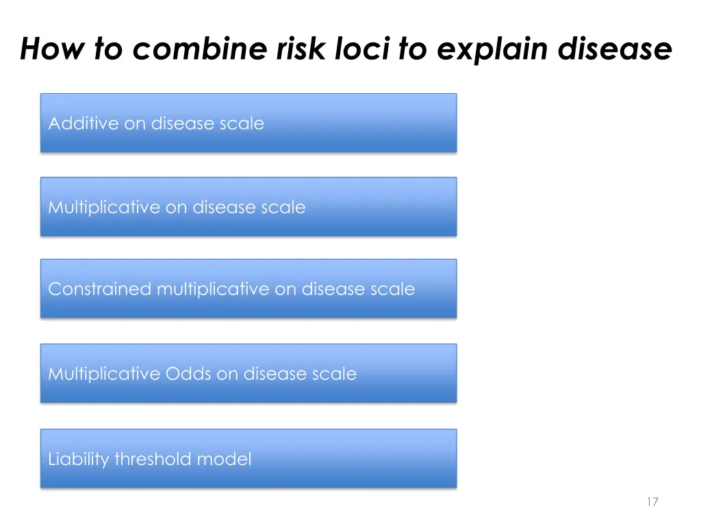 how to combine risk loci to explain disease