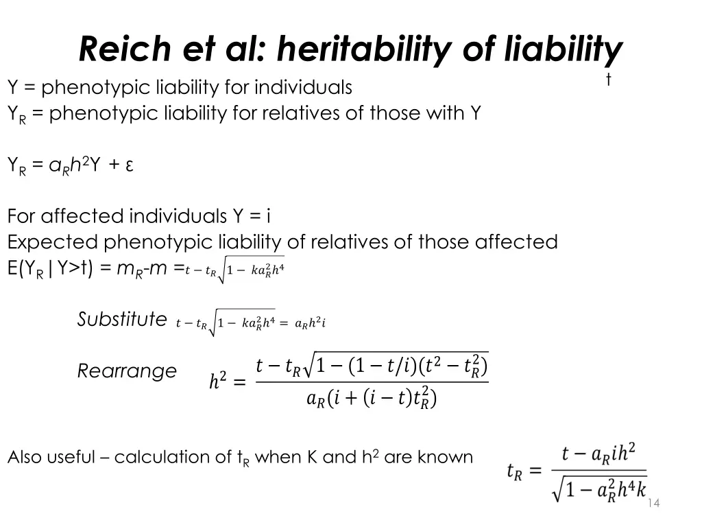 reich et al heritability of liability 1