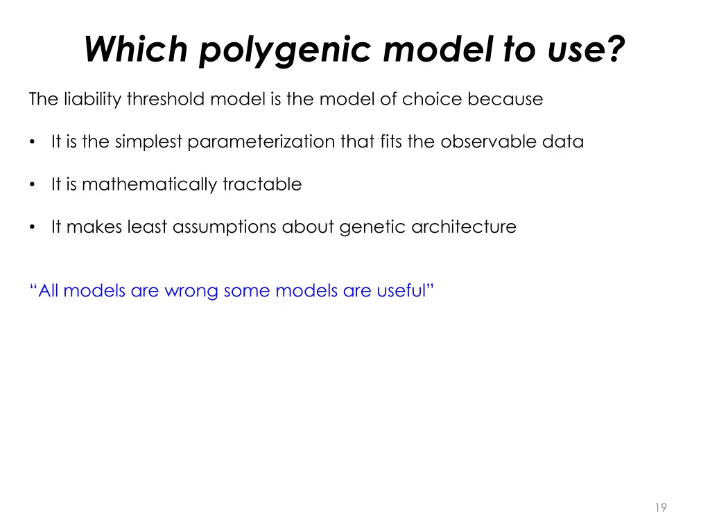 which polygenic model to use