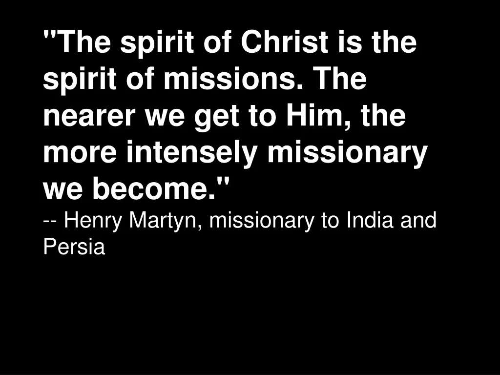 the spirit of christ is the spirit of missions