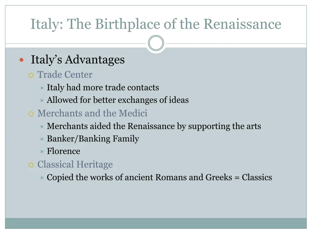 italy the birthplace of the renaissance 1