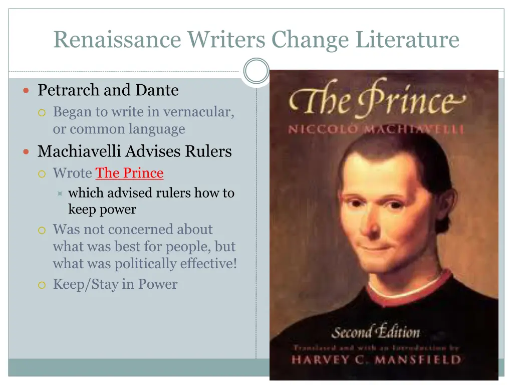 renaissance writers change literature