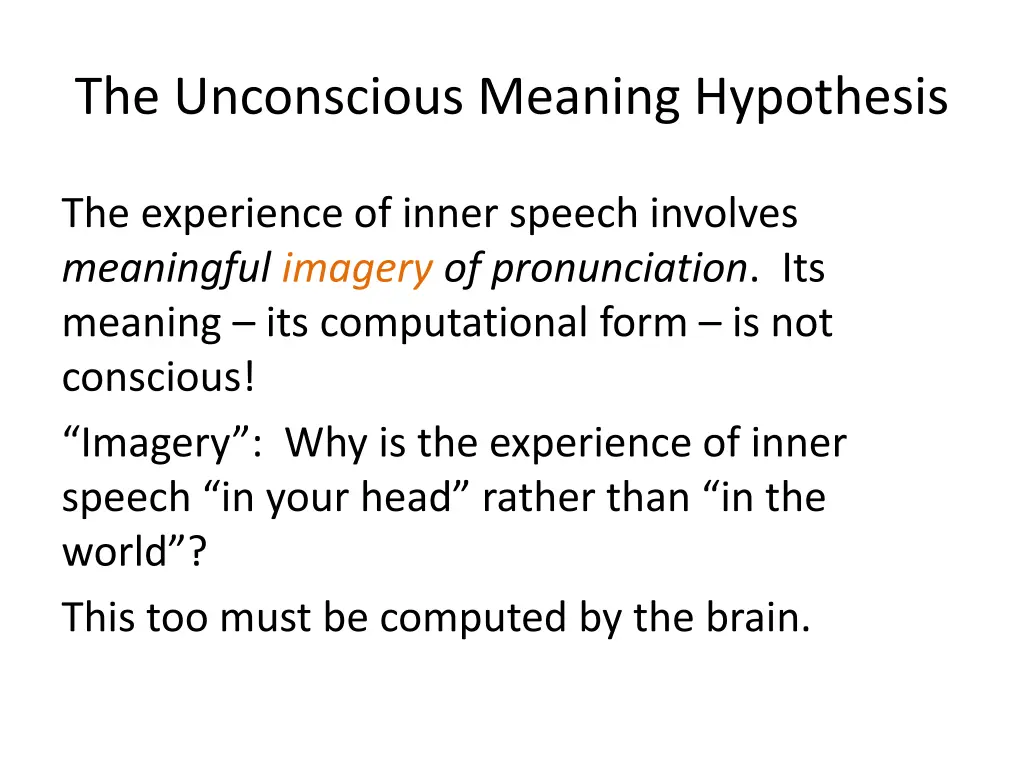 the unconscious meaning hypothesis 5