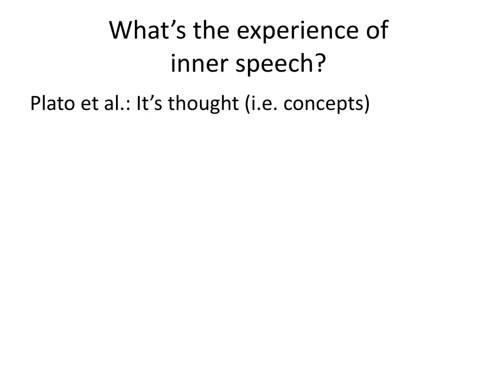 what s the experience of inner speech 1