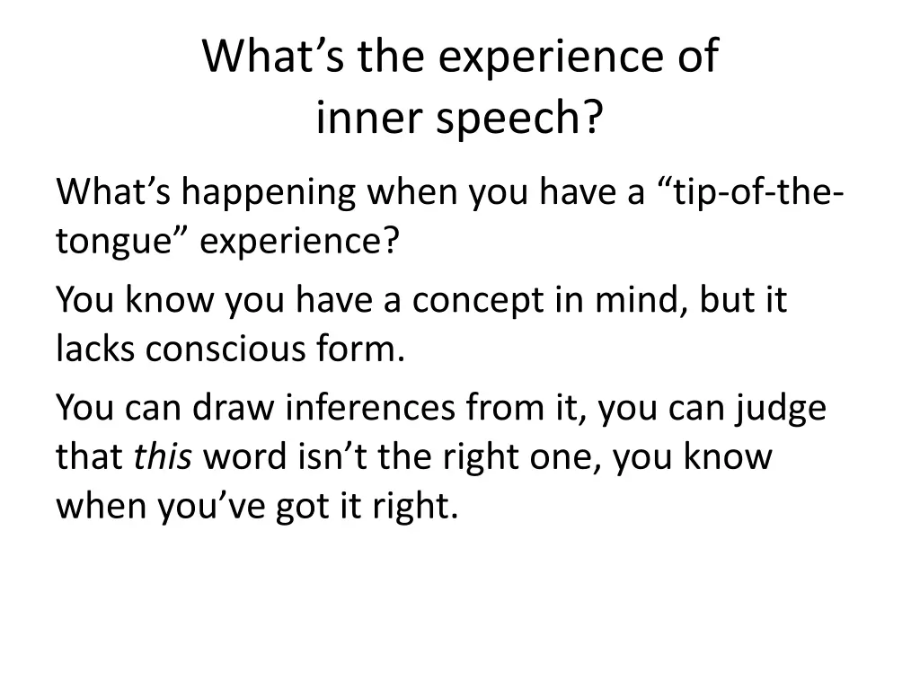 what s the experience of inner speech 8