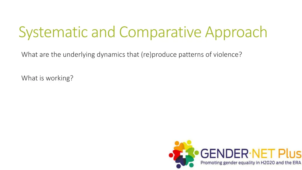 systematic and comparative approach