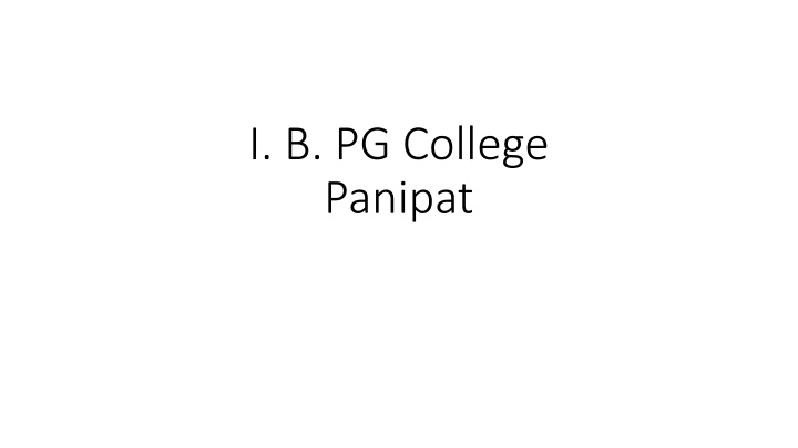 i b pg college panipat