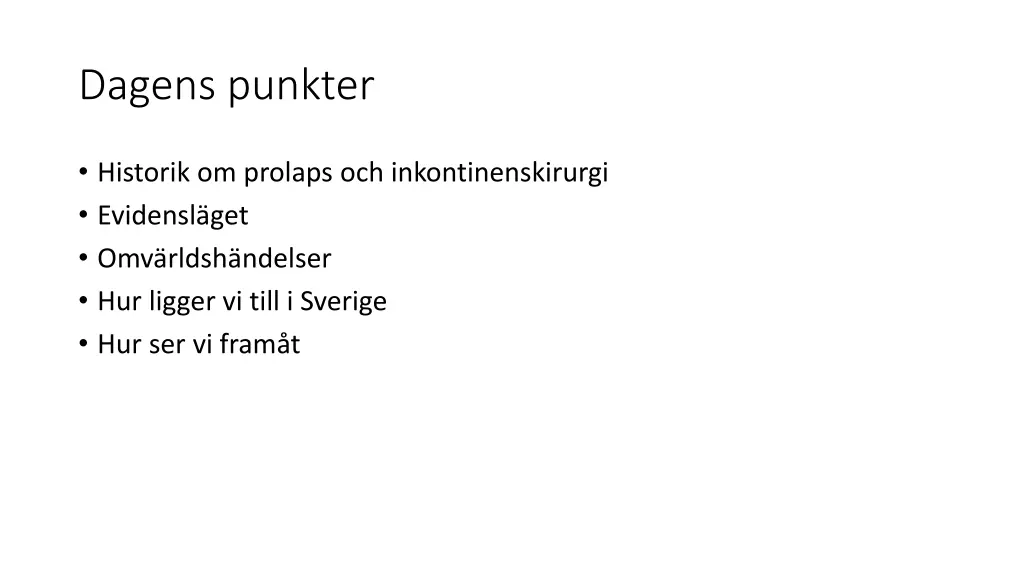 dagens punkter