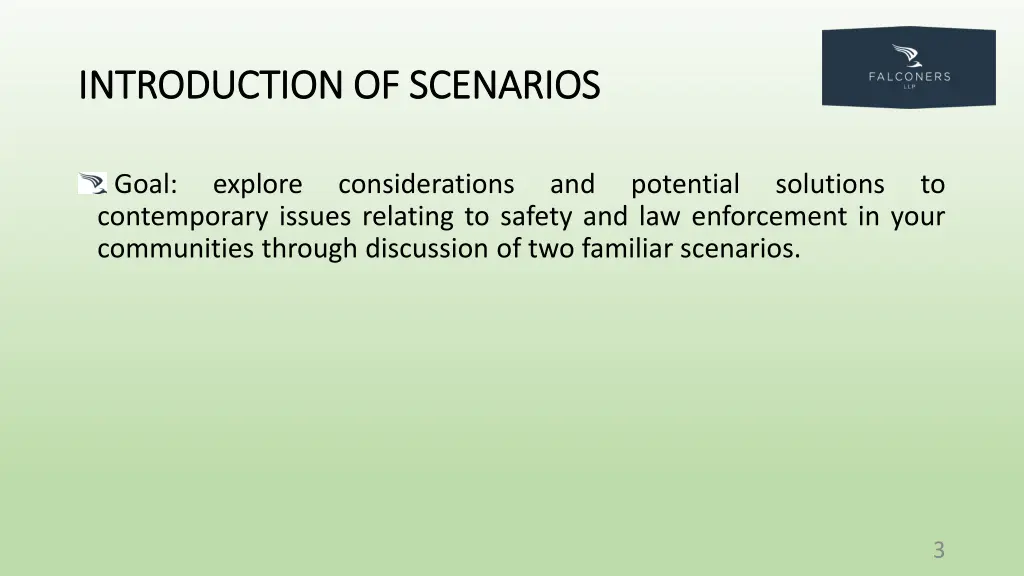 introduction of scenarios introduction