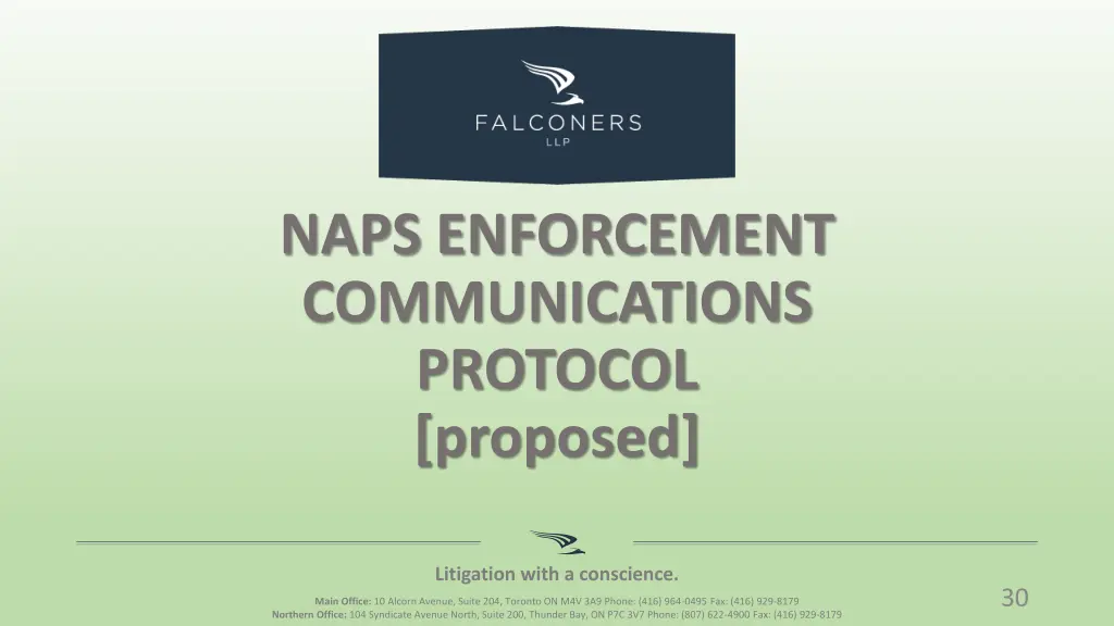 naps enforcement communications protocol proposed